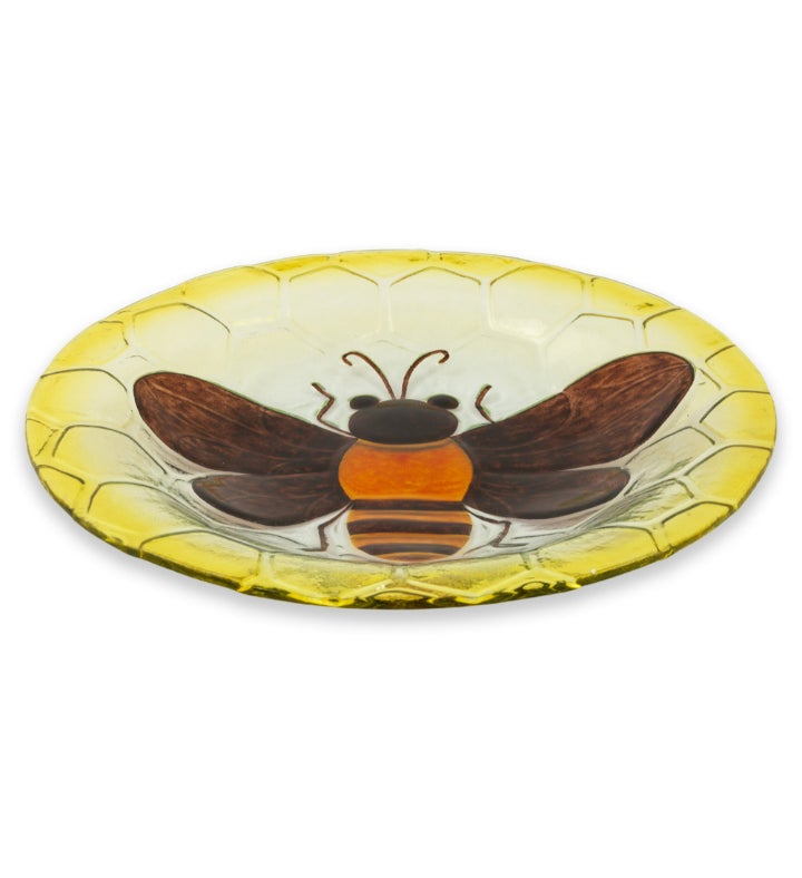 14" Diameter Honeybee Glass Plate