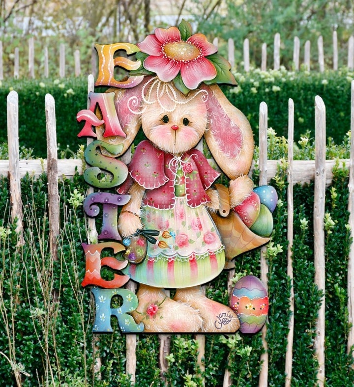 The Easter Bunny Easter Door Decor By J. Mills price Easter Spring Décor