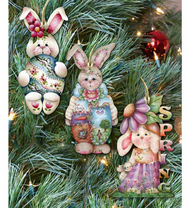 Spring Wooden Ornaments Set Of 3 By J. Mills Price Easter Spring Décor