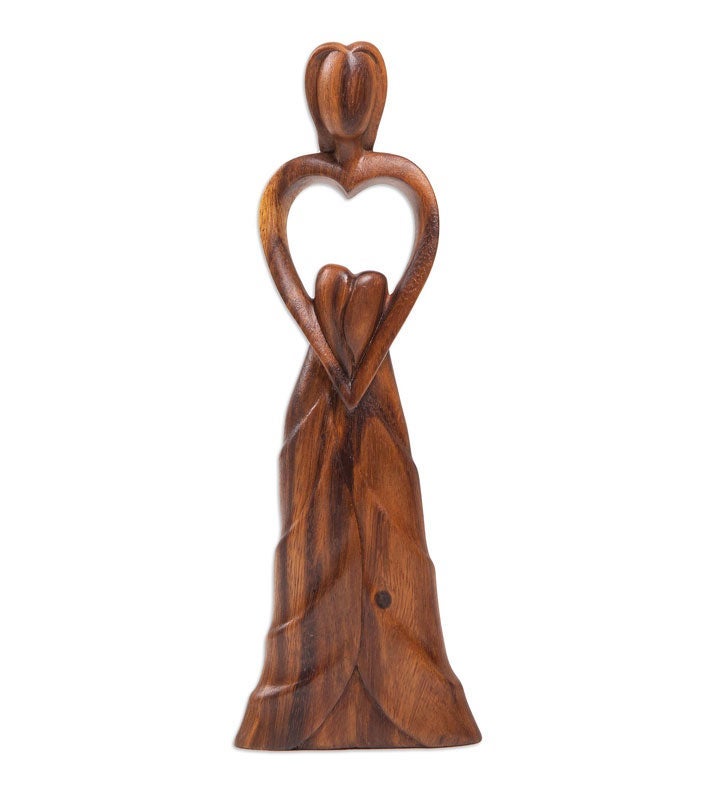 Novica Handmade Mother Of Mine Wood Statuette