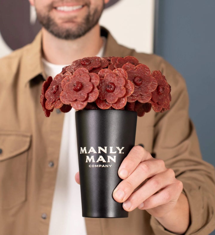 Beef Jerky Flower Bouquet   Black Steel Edition