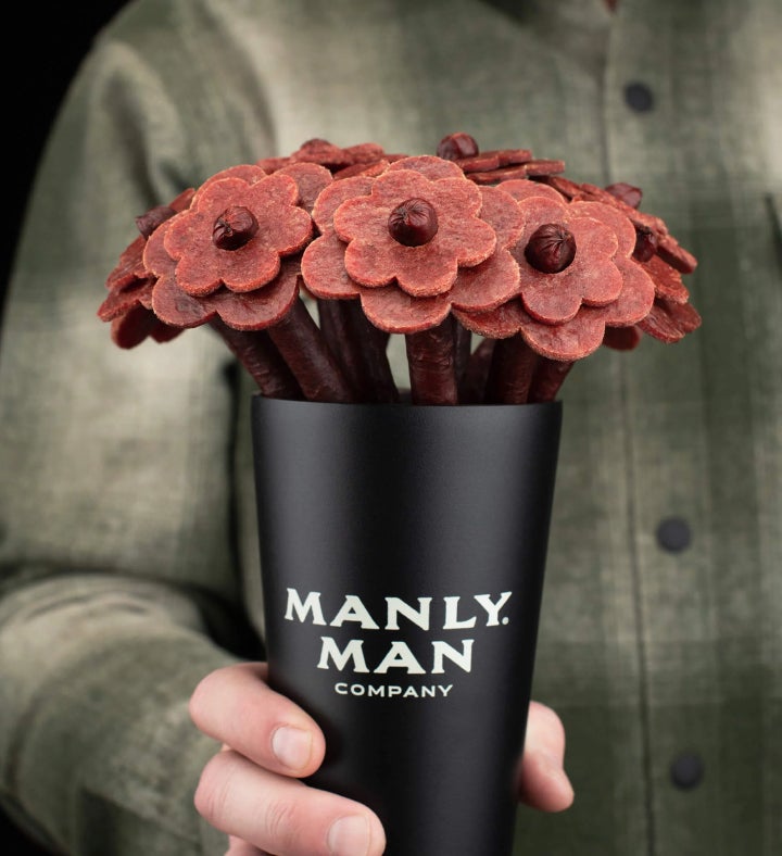 Beef Jerky Flower Bouquet   Black Steel Edition