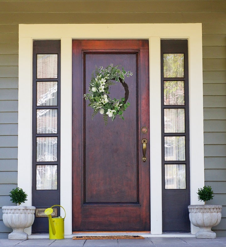 Hellebores And Ivy Artificial Spring Floral Wreath 24 inch