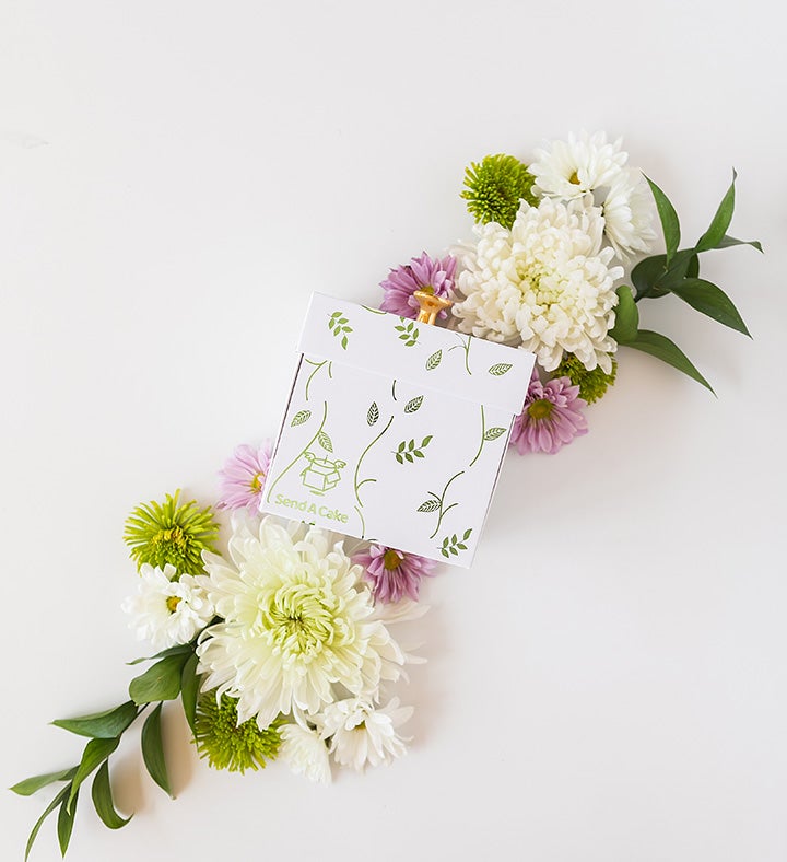 Blossom Box Gift With Butterfly Surprise and Cake
