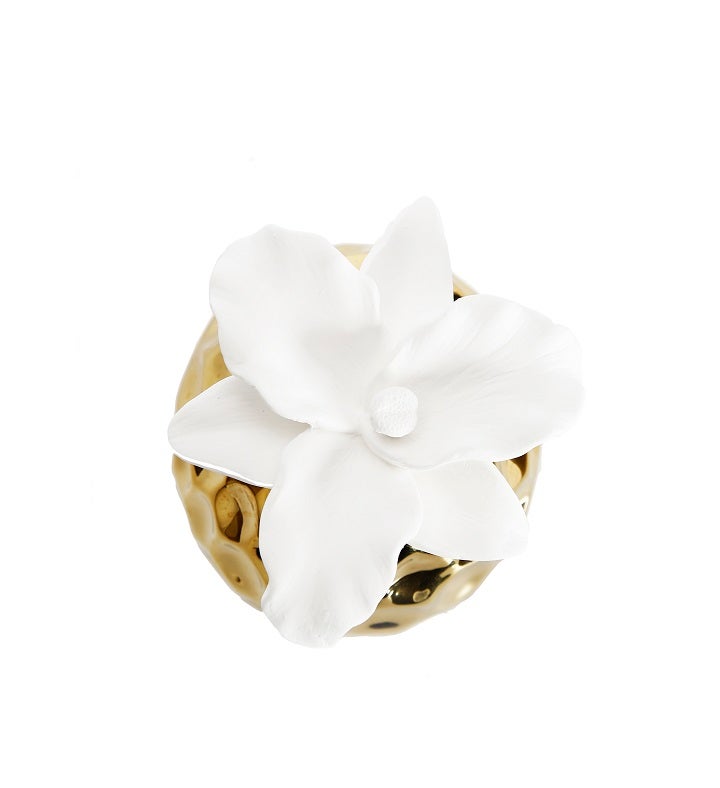 Hammered Gold Sphere Shaped Diffuser English Pear And Freesia Aroma