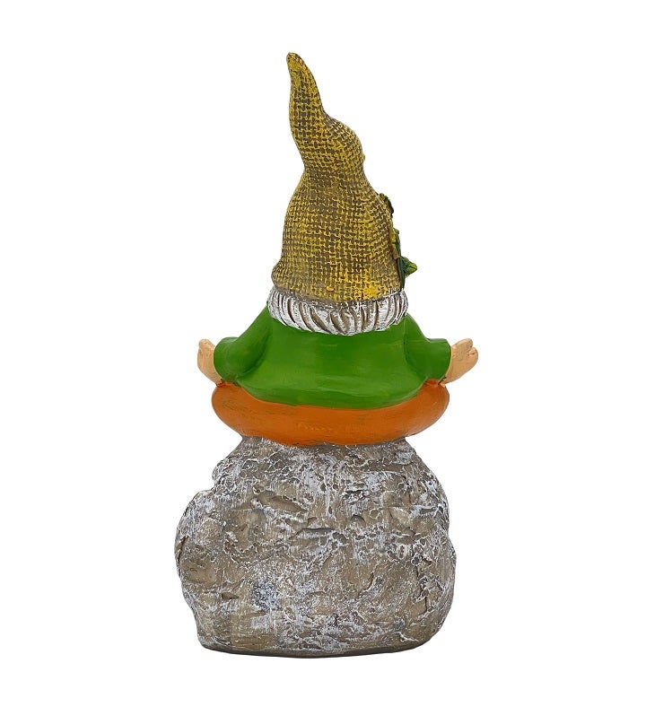 Bless This Garden Stone Meditating Garden Gnome Statue 8"