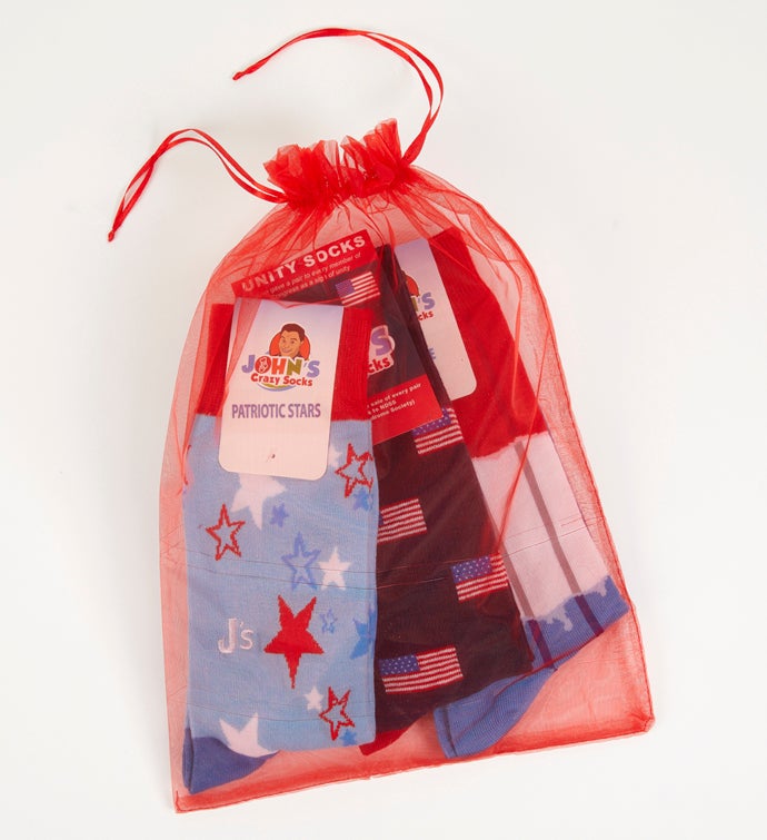 Patriotic Gift Bag Of Socks For Men