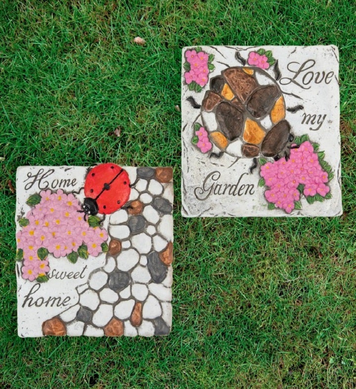 Love My Garden And Home Sweet Home Floral Outdoor Garden Stones 7