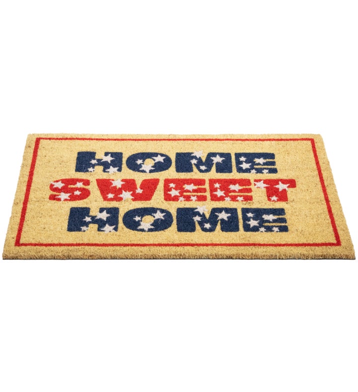 Red And Blue Americana Home Sweet Home Coir Outdoor Doormat 18" X 30"