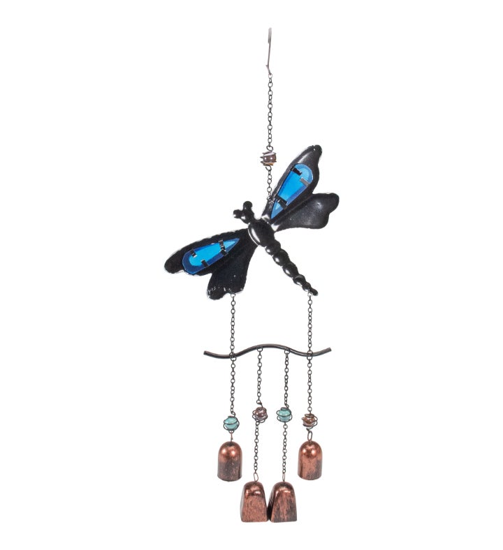 24" Purple and Bronze Dragonfly Outdoor Garden Windchime