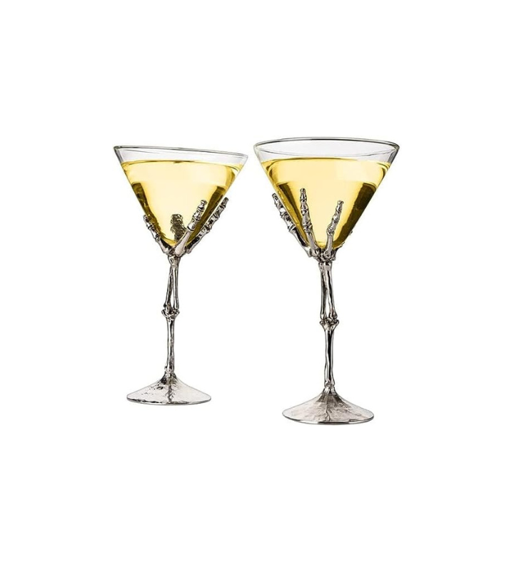 Stemmed Skeleton Martini Glasses Set Of 2, The Wine Savant