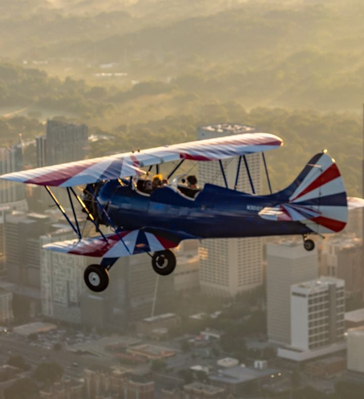 Biplane Rides Over Atlanta For Two  Passengers