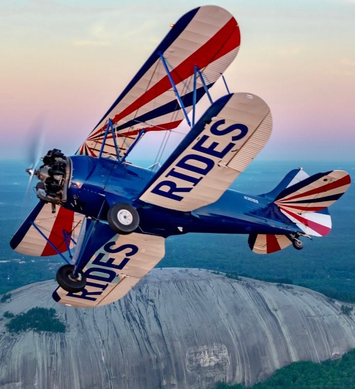 Biplane Rides Over Atlanta For Two  Passengers