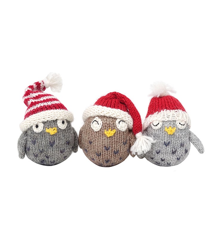 Owl Ornaments, Set Of 3