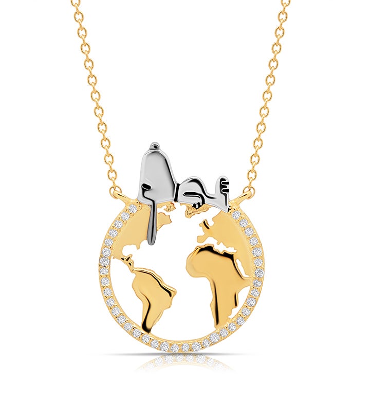 Snoopy on the World Extendable Necklace
