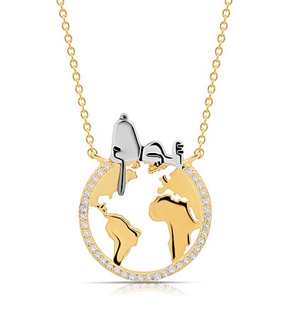 Snoopy on the World Extendable Necklace