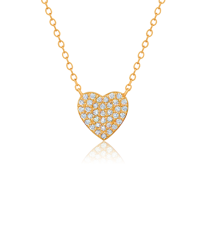 Crislu Pave Heart Necklace