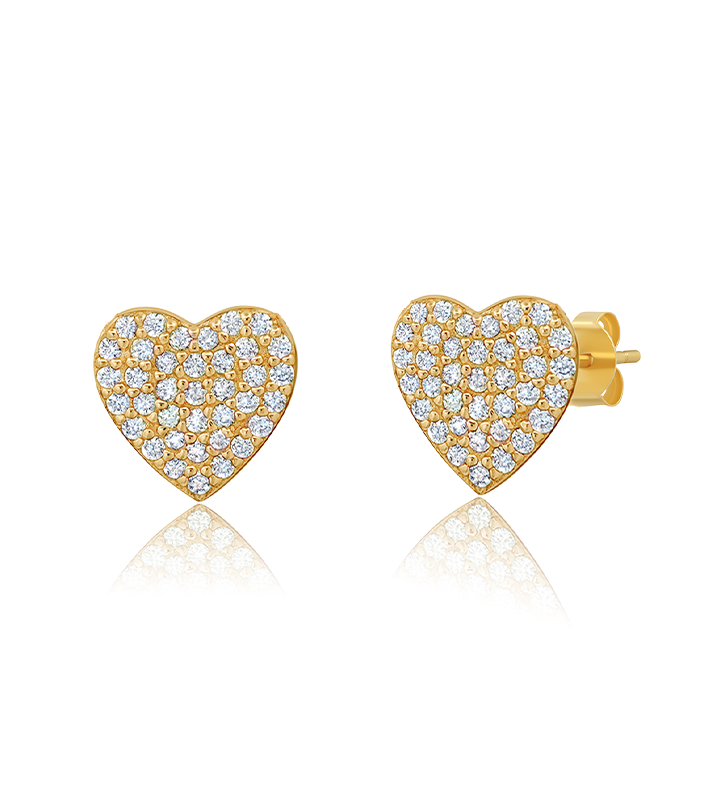 Pave Heart Earrings