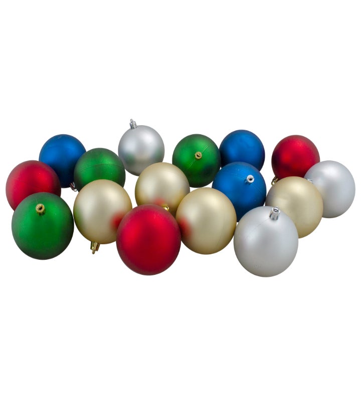 60ct Multi colored Shatterproof 2 finish Ball Ornaments