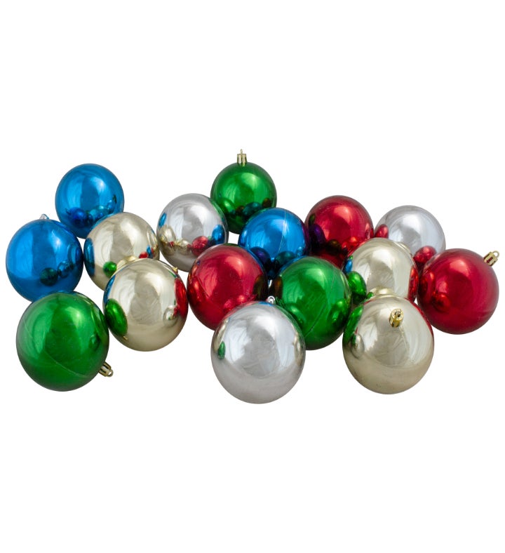 60ct Multi-colored Shatterproof 2-finish Ball Ornaments