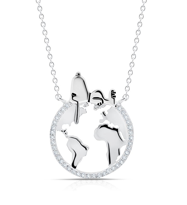 Snoopy on the World Extendable Necklace