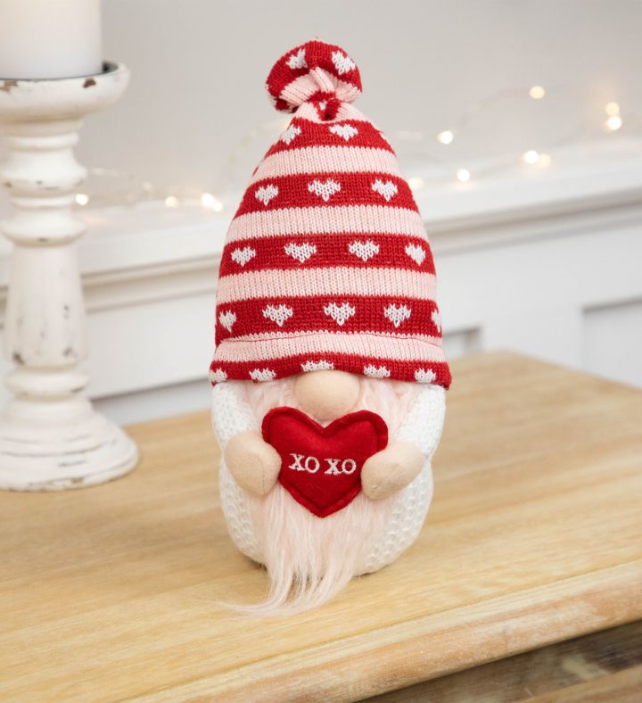 10" Plush Xoxo Valentine's Day Gnome Figurine