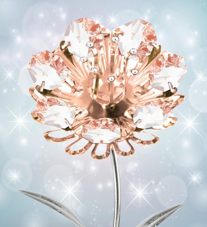 Chrome & Rose Plated Sunflower Figurine
