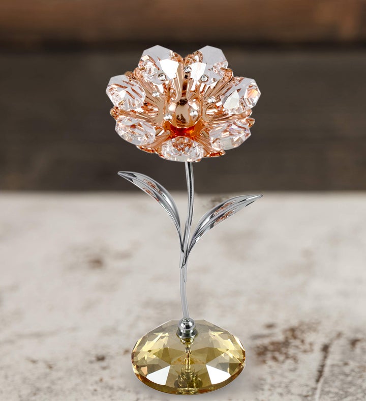 Chrome & Rose Plated Sunflower Figurine
