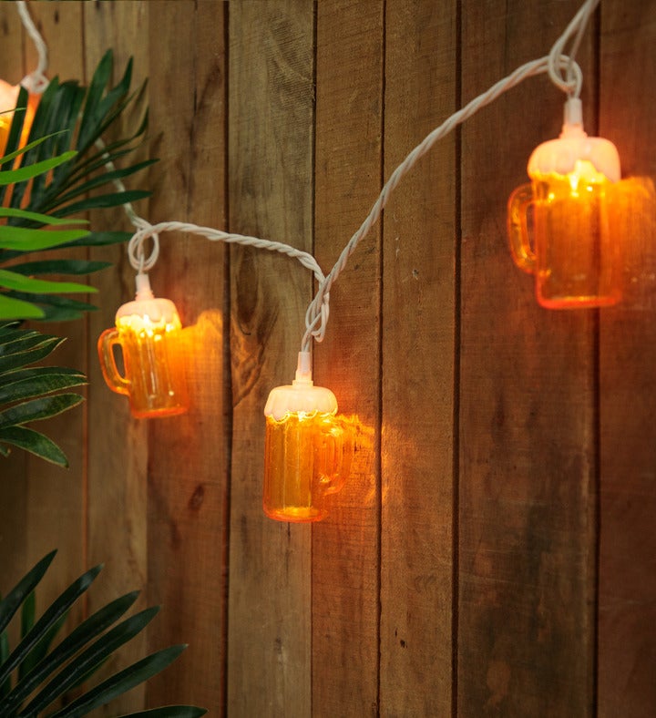 Beer Mug Outdoor Patio String Light Set 