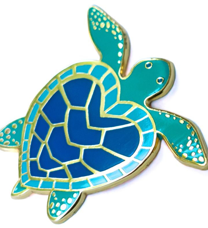 Sea Turtle Heart Lapel Pin