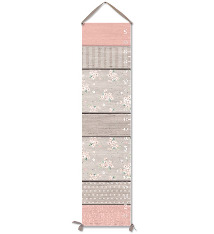Sweet Canvas Growth Chart in Blush & Grey