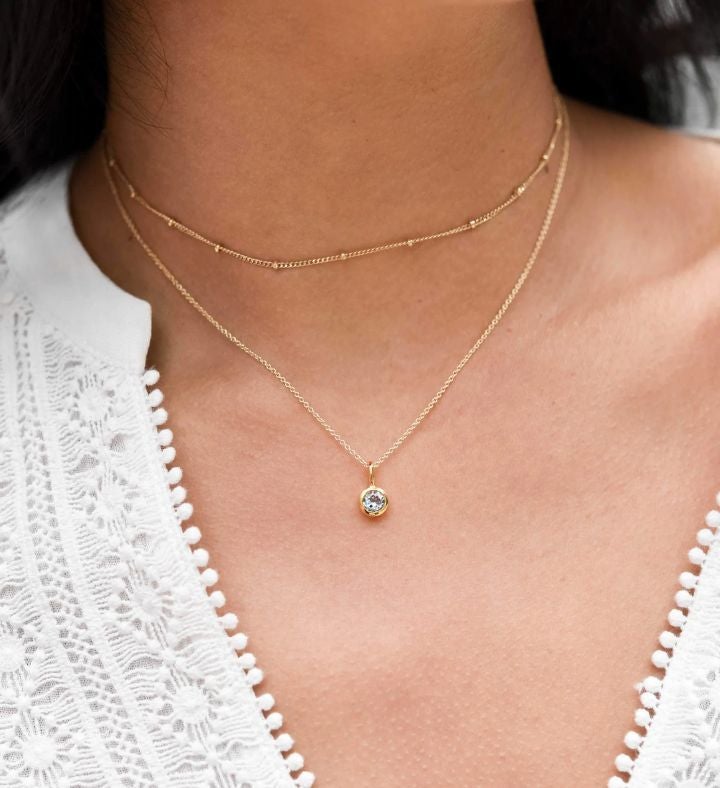 Gold Birthstone Necklace