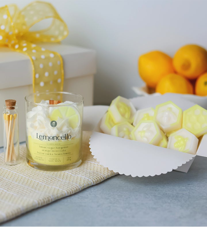 Lemoncello Dessert Candle, Melts & Matches Gift Set