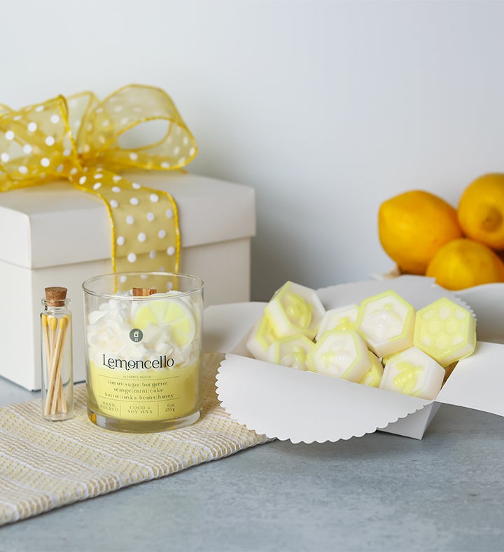 Lemoncello Dessert Candle, Melts & Matches Gift Set