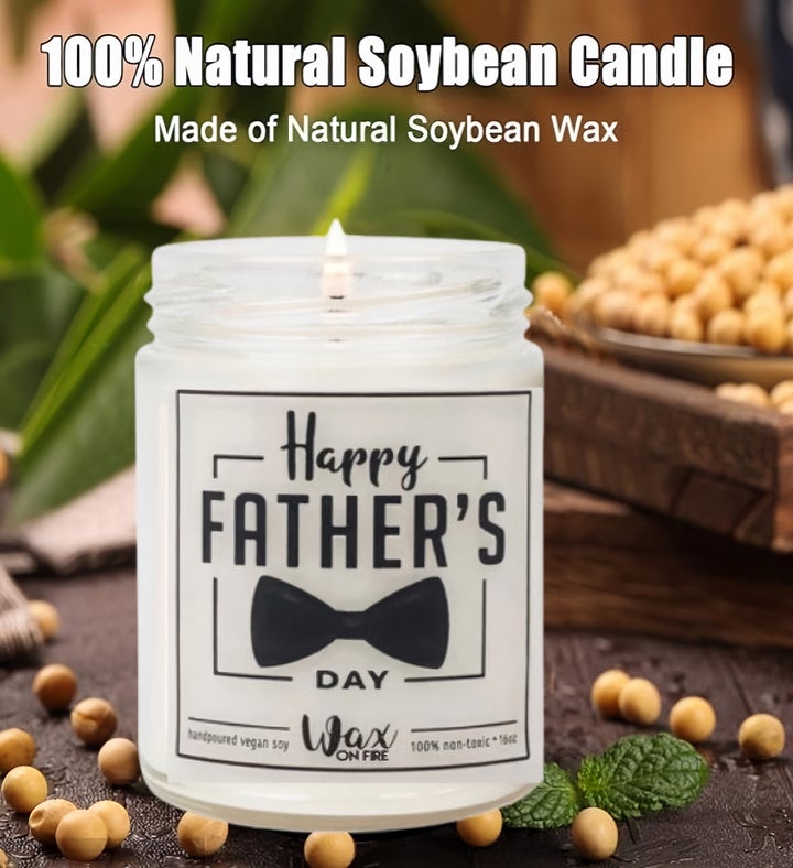 Fathers Day Vanilla Scented Candle Gift, 10oz Soy Wax