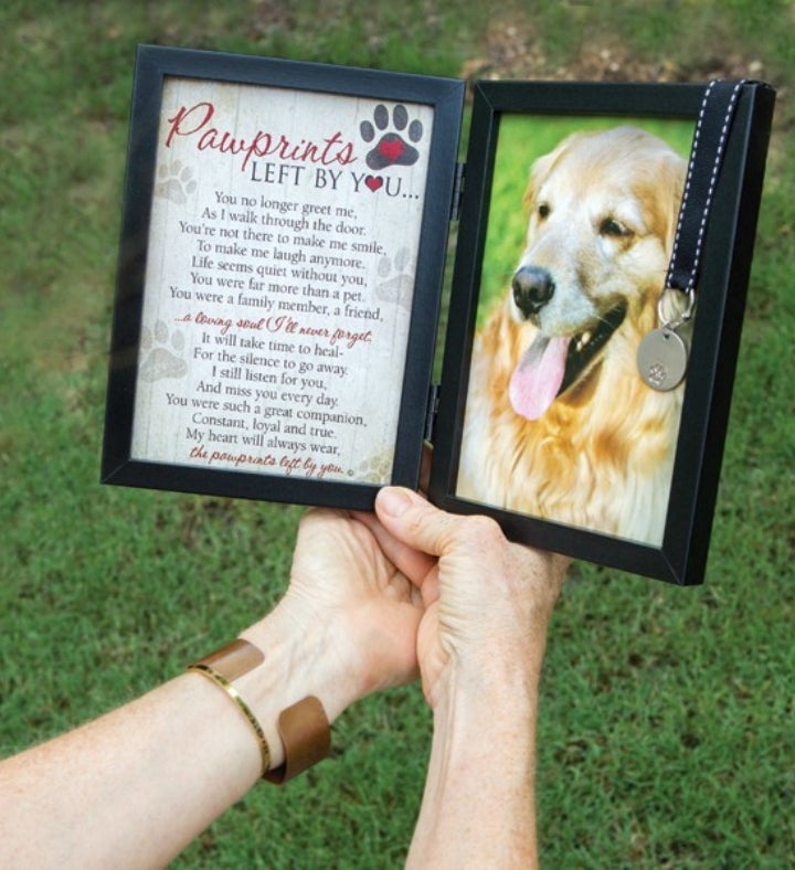 Pawprints Pet Loss Memorial Frame: Pawprints Left By You Dog