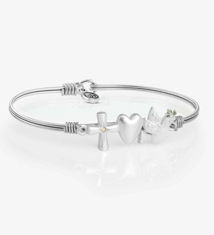 Faith, Love, & Peace Bangle Bracelet