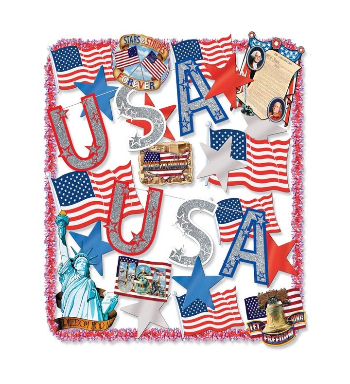 25-piece Blue And Red Patriotic Party Accessory Kit