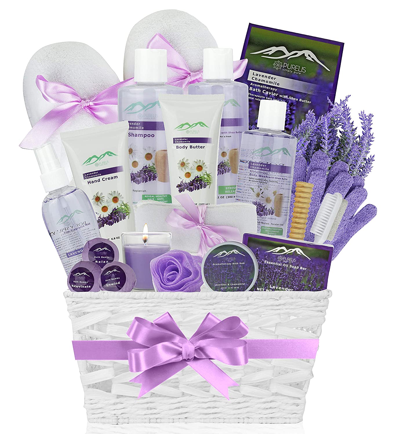 Lavender Chamomile Deluxe Bath & Body Gift Basket