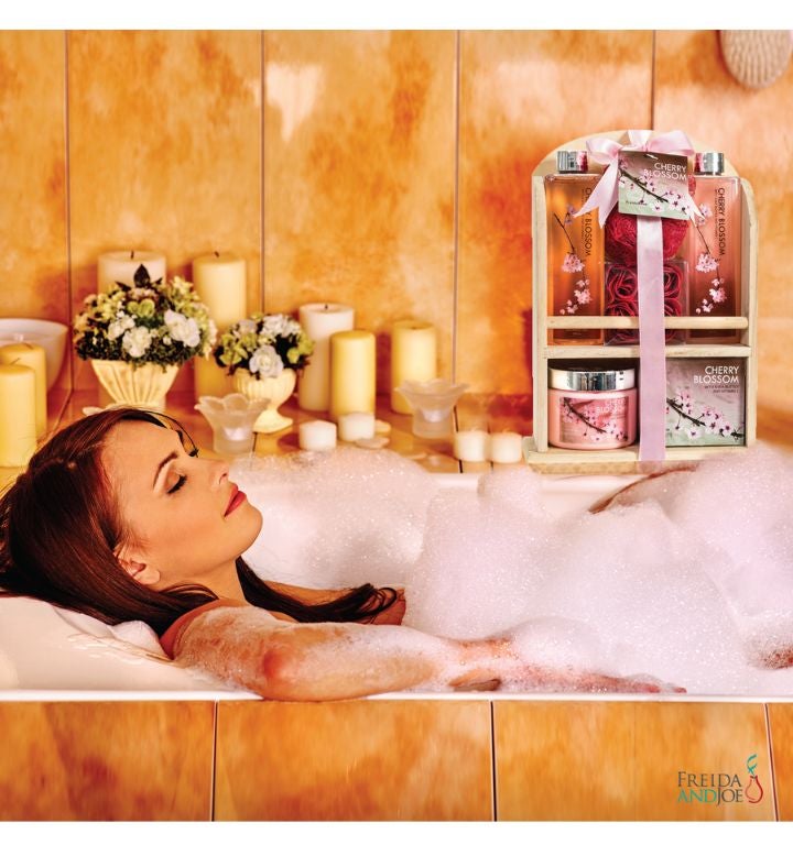 Cherry Blossom Spa Gift Set in a Natural Wood Caddy | 1800Flowers.com