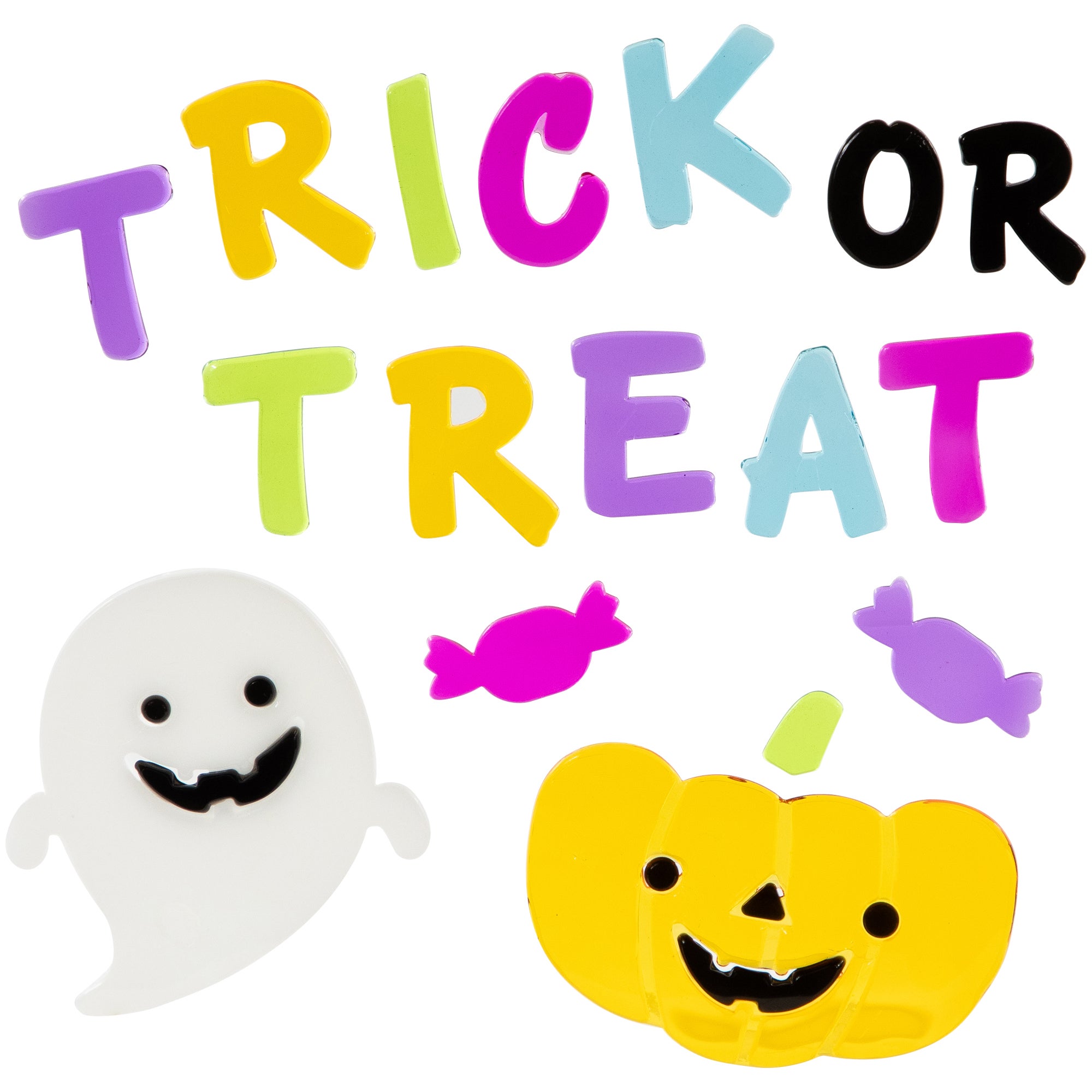 Set Of 4 Double Sided Halloween Gel Window Clings