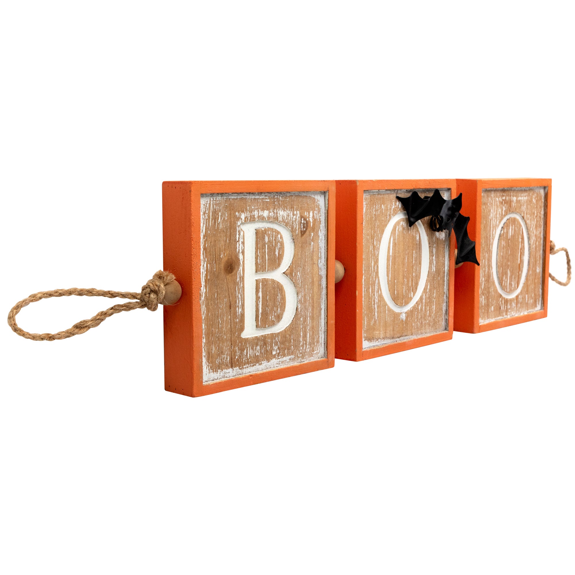 Beige And Orange Boo Halloween Hanging Banner