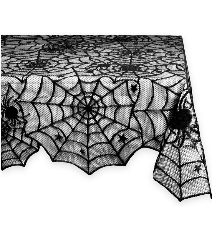 Spiderwebs Cotton Sheer Halloween Tablecloth