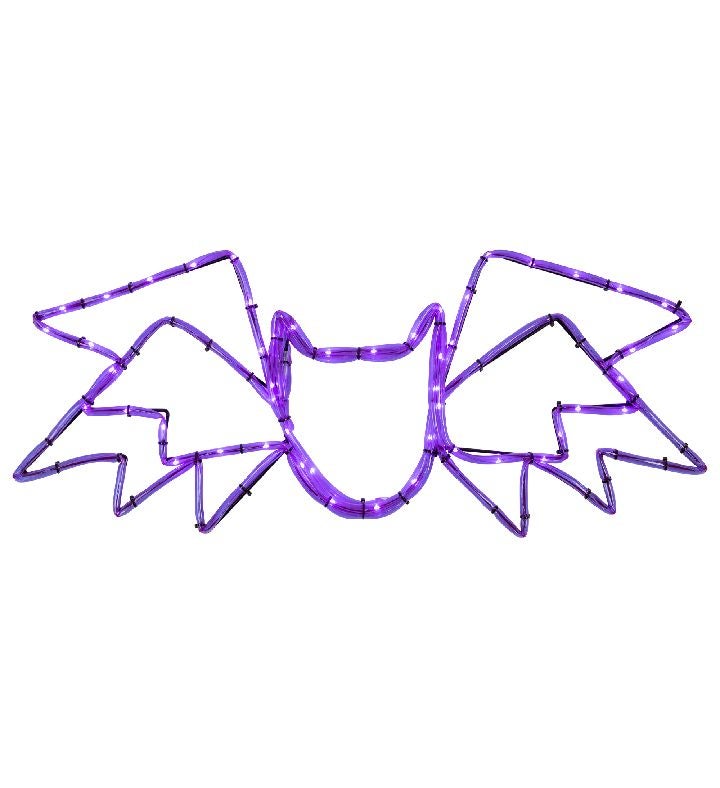 Led Lighted Purple Bat 4 Function Halloween Window Silhouette