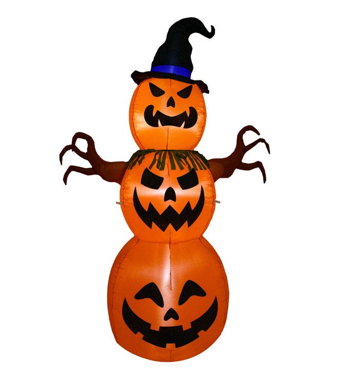 Stacked Jack o lantern Scarecrow 7 foot Halloween Inflatable