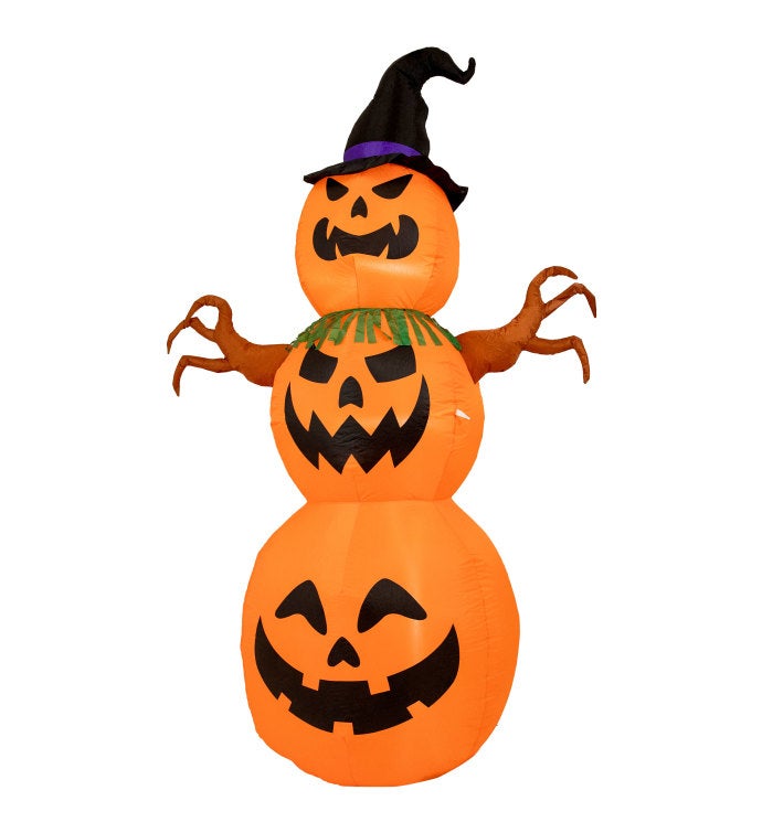 Stacked Jack o lantern Scarecrow 7 foot Halloween Inflatable