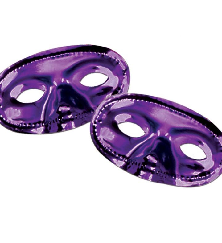 Pack Of 24 Purple Masquerade Unisex Adult Mardi Gras Half Masks   One Size