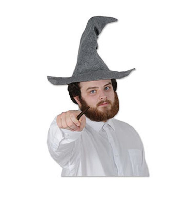 Club Pack Of 12 Gray Men Adult Wizard Hats Costume - One Size