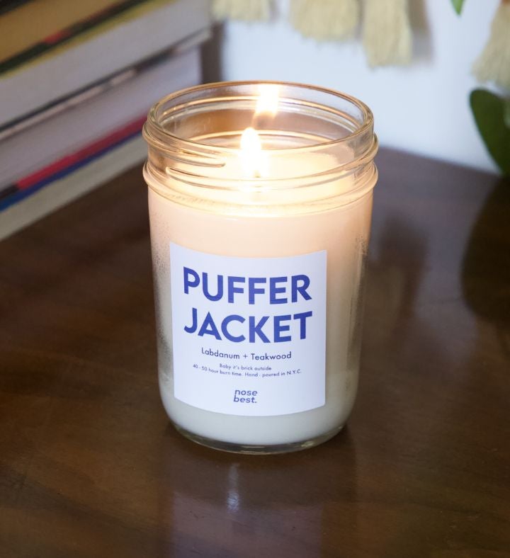 Puffer Jacket | Labdanum & Teakwood | Nyc Holiday Soy Candle 8oz
