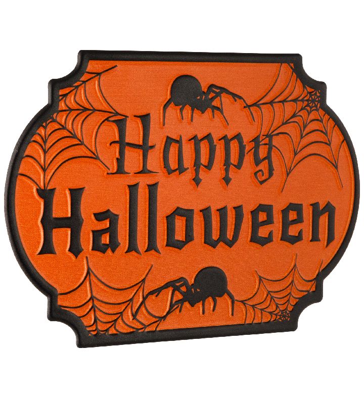 Cauldron Pot "happy Halloween" Metal Wall Sign - 10"